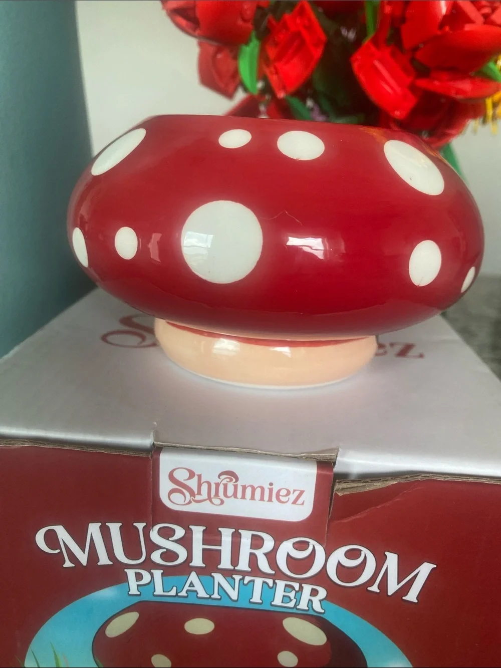 NWBOX Shumiez Polka Dot Mushroom Planter